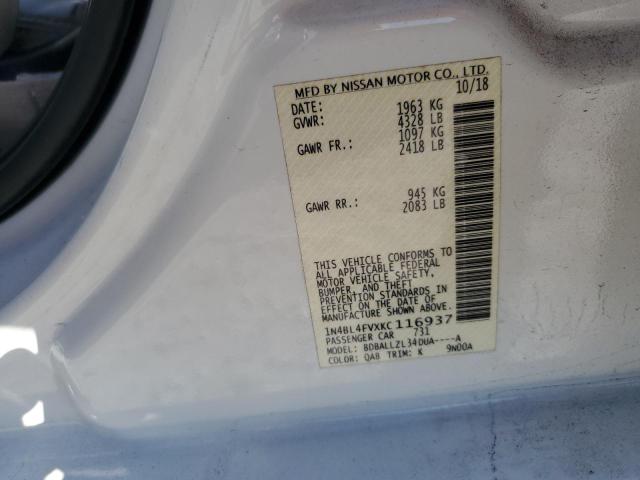 2019 NISSAN ALTIMA PLA 1N4BL4FVXKC116937