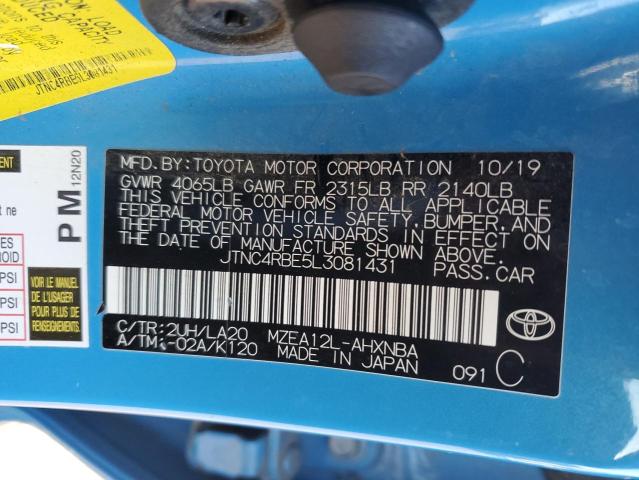 2020 TOYOTA COROLLA XS - JTNC4RBE5L3081431