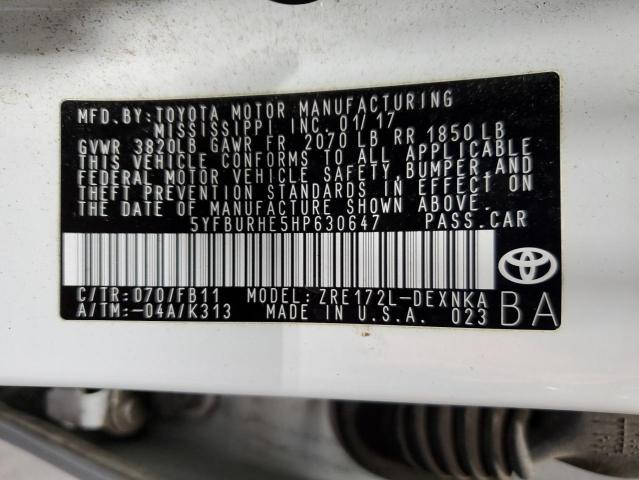 2017 TOYOTA COROLLA L #3285554301