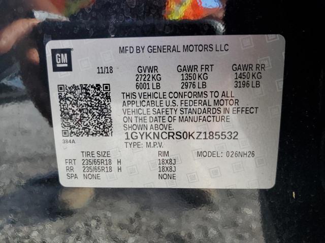 2019 CADILLAC XT5 LUXURY 1GYKNCRS0KZ185532