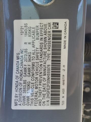 2022 HONDA CIVIC SPOR #3301852007