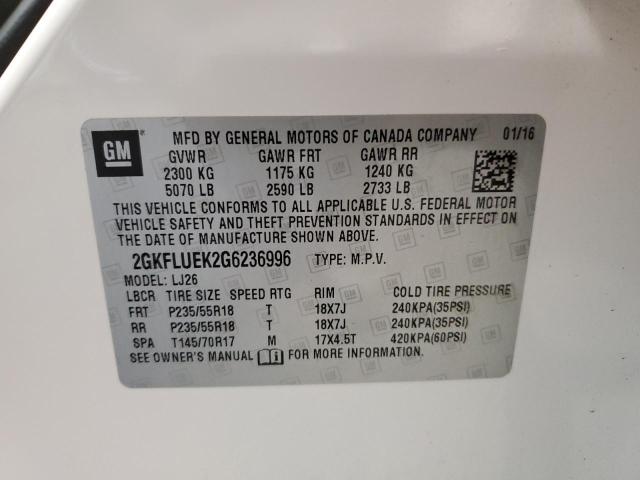 2016 GMC TERRAIN SL 2GKFLUEK2G6236996