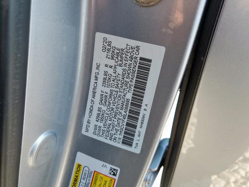 2020 HONDA ACCORD EX - 1HGCV1F45LA068695