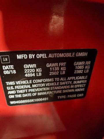 2019 BUICK REGAL GS W04GS6SS5K1006491