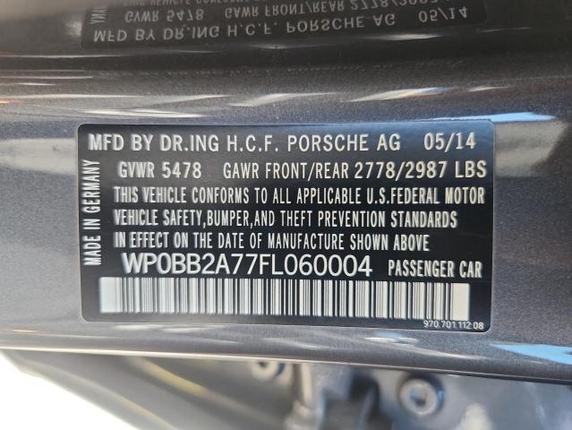 2015 PORSCHE PANAMERA 4 WP0BB2A77FL060004