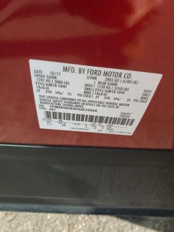 2017 FORD EXPLORER XLT - 1FM5K8D8XHGE35508