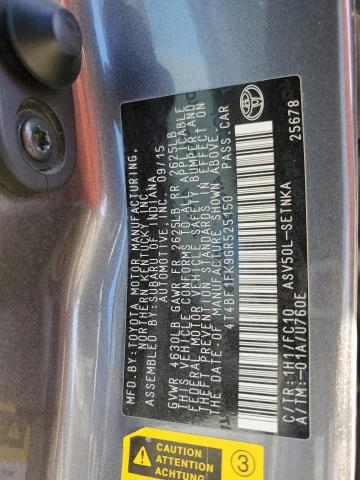 2016 TOYOTA CAMRY LE 4T4BF1FK9GR525150