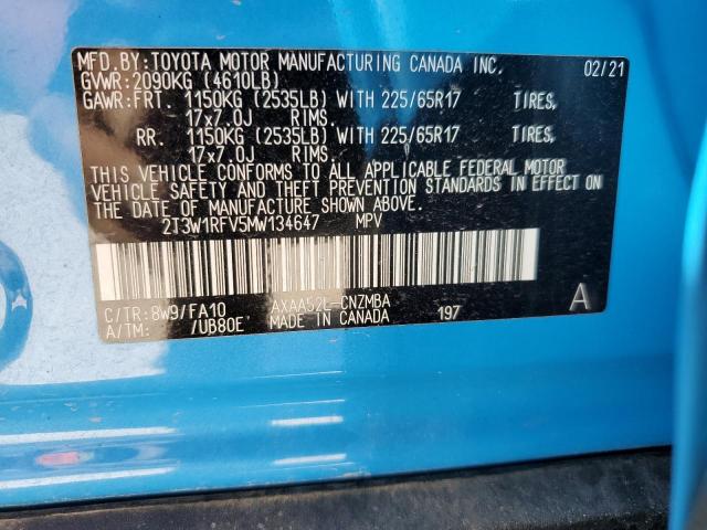 2021 TOYOTA RAV4 XLE - 2T3W1RFV5MW134647