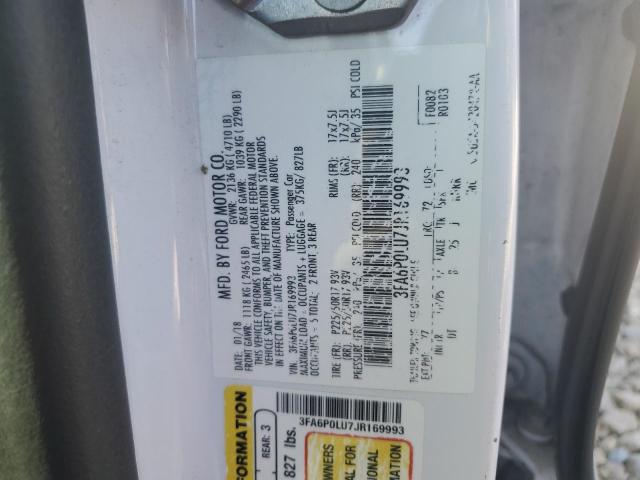 2018 FORD FUSION SE 3FA6P0LU7JR169993