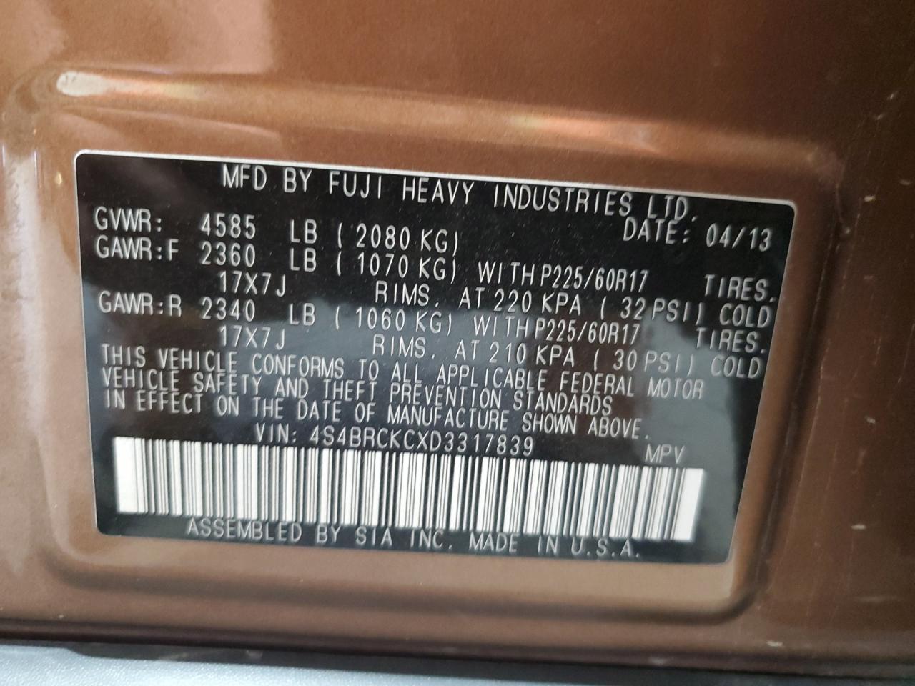 SUBARU OUTBACK 2.5I LIMITED