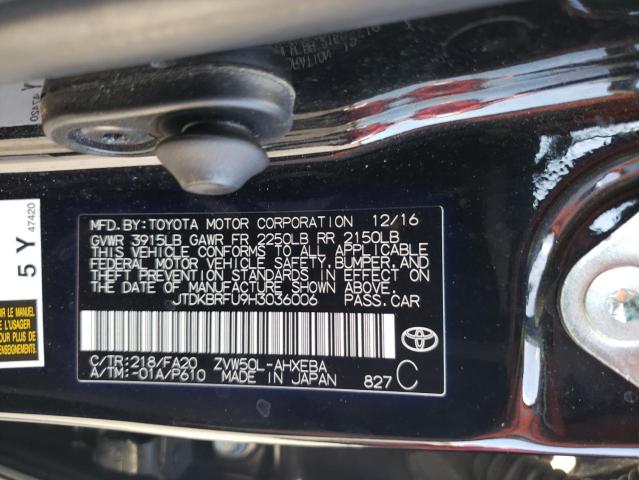 2017 TOYOTA PRIUS - JTDKBRFU9H3036006