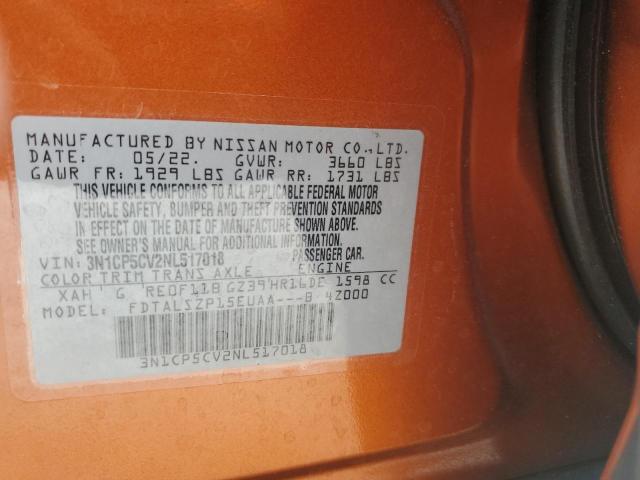 2022 NISSAN KICKS SV 3N1CP5CV2NL517018