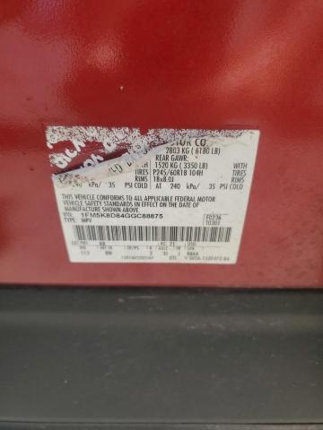 2016 FORD EXPLORER X - 1FM5K8D84GGC88875