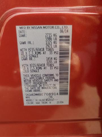 2014 NISSAN PATHFINDER - 5N1AR2MN6EC708914