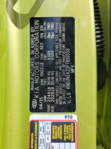 2015 KIA SOUL KNDJN2A20F7810553