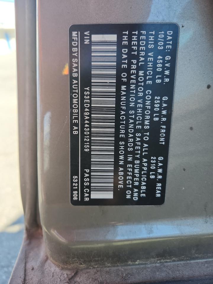 Lot #3279784303 2004 SAAB 9-5 ARC