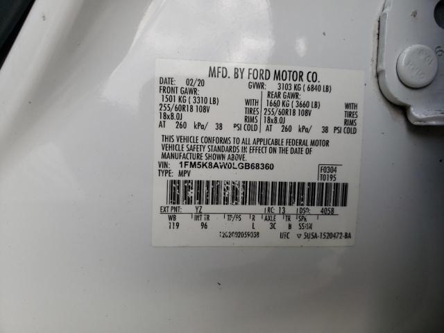 2020 FORD EXPLORER P - 1FM5K8AW0LGB68360