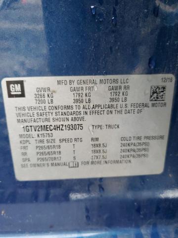 2017 GMC SIERRA K15 - 1GTV2MEC4HZ193075