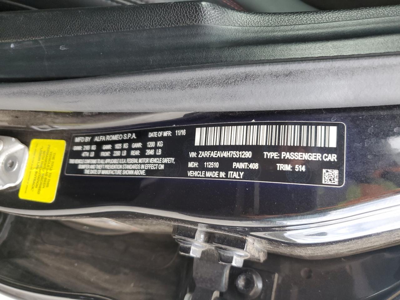 ALFA ROMEO GIULIA QUADRIFOGLIO