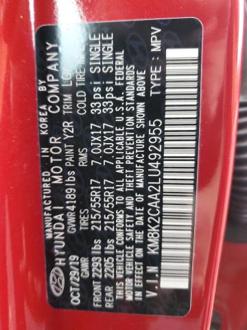 2020 HYUNDAI KONA SEL #3293612406