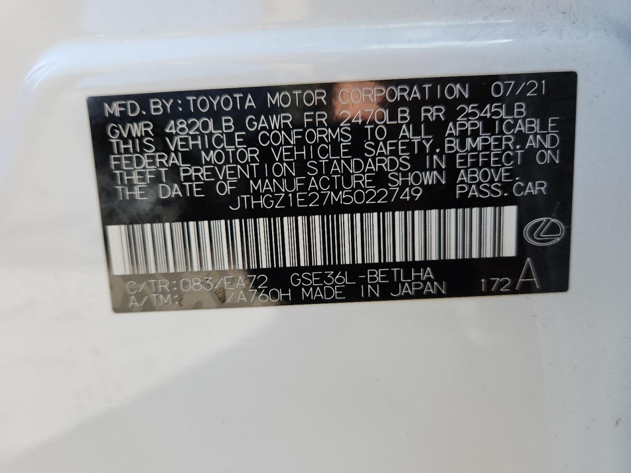 LEXUS IS 350 F SPORT