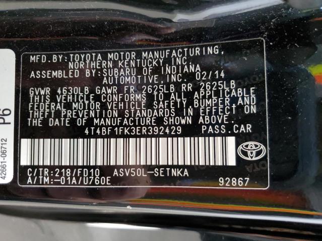 2014 TOYOTA CAMRY L - 4T4BF1FK3ER392429