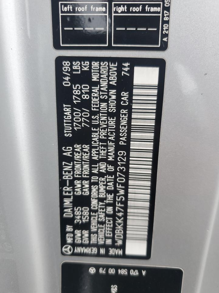 Lot #3284214537 1998 MERCEDES-BENZ SLK 230 KO