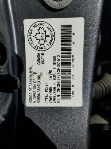 2016 HONDA CIVIC EX - 2HGFC2F73GH031512