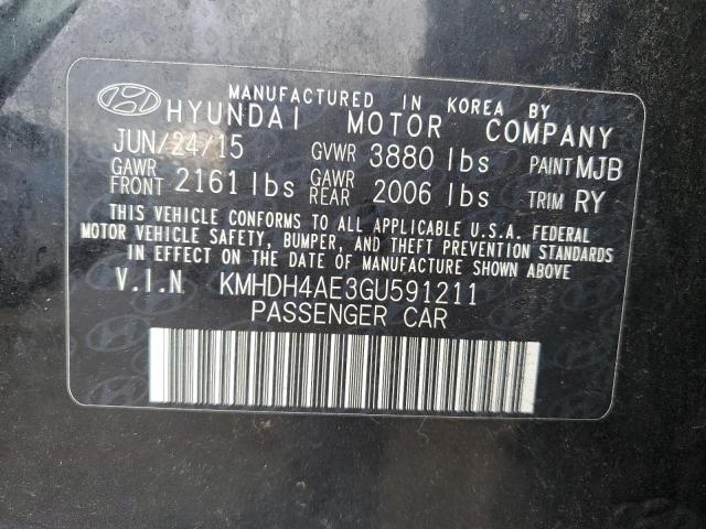 2016 HYUNDAI ELANTRA SE #3304633959