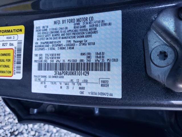 2019 FORD FUSION TIT 3FA6P0RU0KR101429