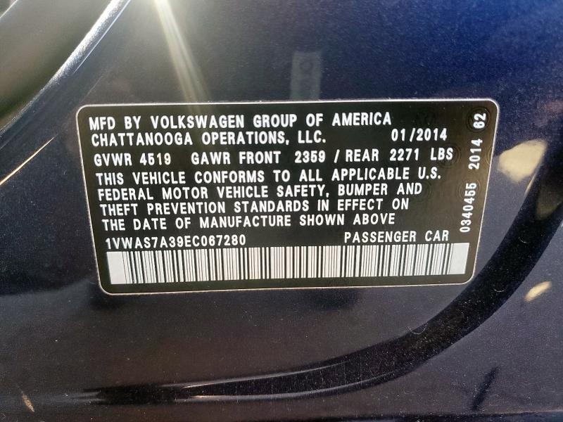 2014 VOLKSWAGEN PASSAT S #3274871100