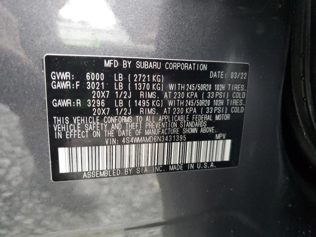 2022 SUBARU ASCENT LIM - 4S4WMAMD6N3431395