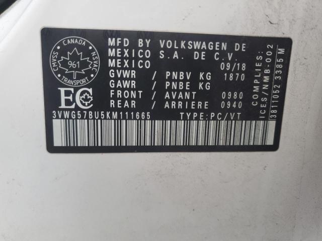 2019 VOLKSWAGEN JETTA SEL - 3VWG57BU5KM111665