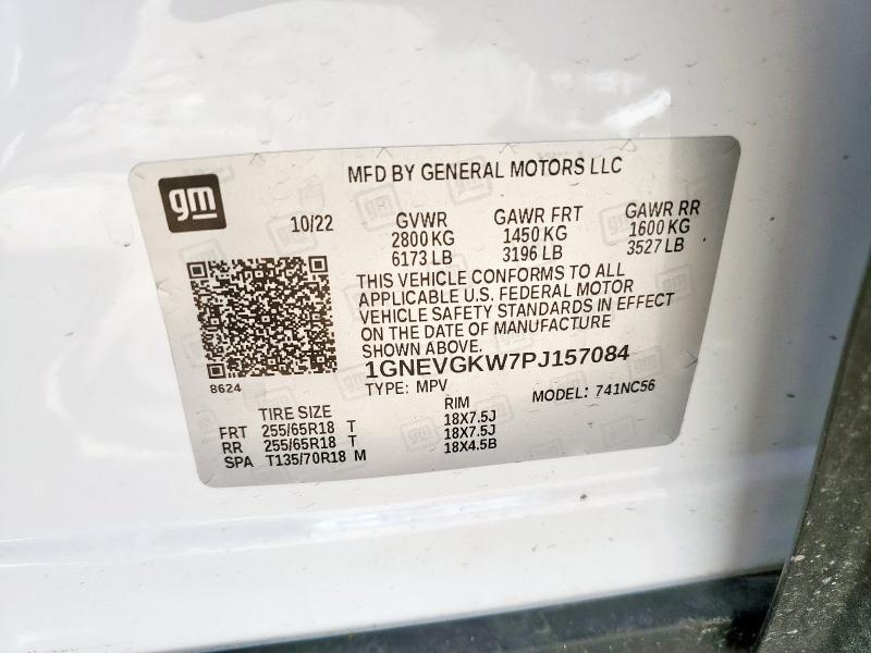 2023 CHEVROLET TRAVERSE LT 1GNEVGKW7PJ157084