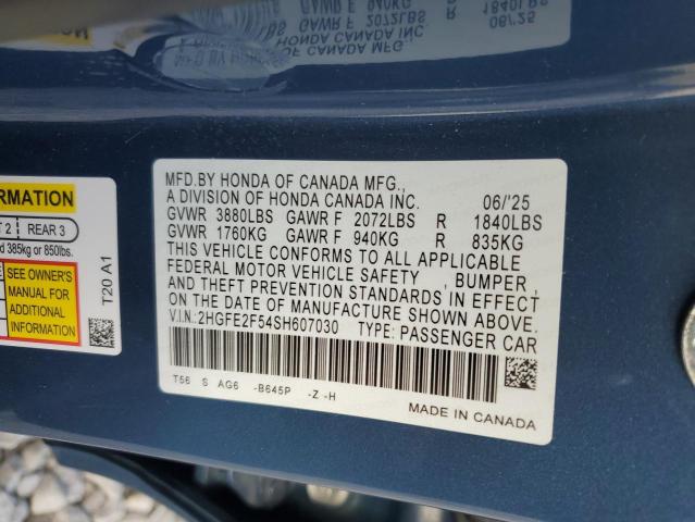 2025 HONDA CIVIC SPOR - 2HGFE2F54SH607030