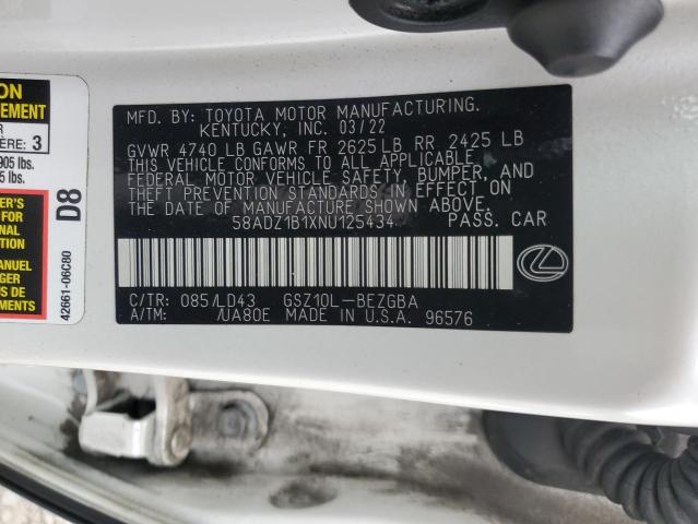 2022 LEXUS ES 350 BAS #3280275948