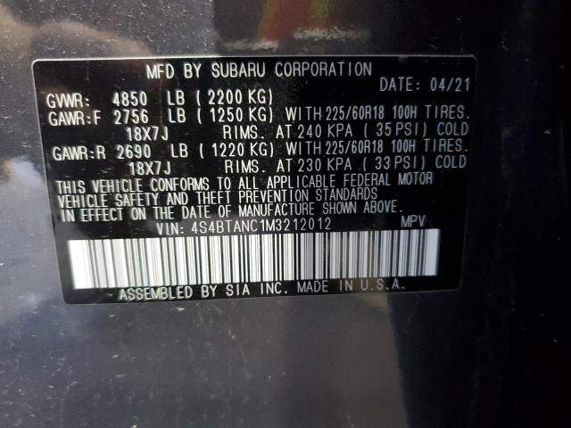 2021 SUBARU OUTBACK LI - 4S4BTANC1M3212012