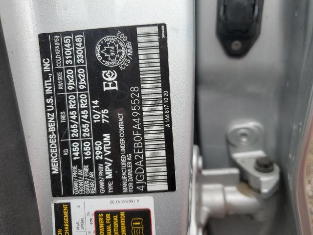 2015 MERCEDES-BENZ ML 350 BLU - 4JGDA2EB0FA495528