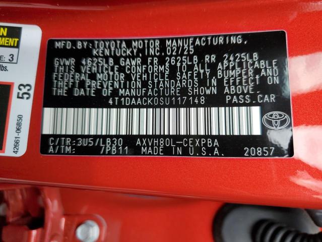 2025 TOYOTA CAMRY XSE - 4T1DAACK0SU117148