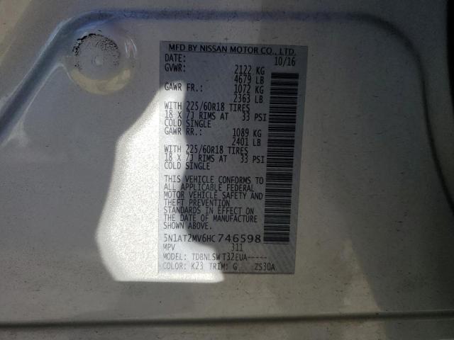 2017 NISSAN ROGUE SV - 5N1AT2MV6HC746598