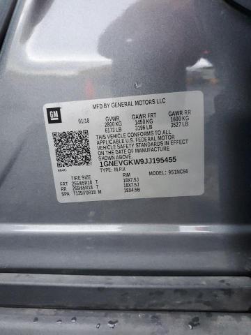 2018 CHEVROLET TRAVERSE LT 1GNEVGKW9JJ195455