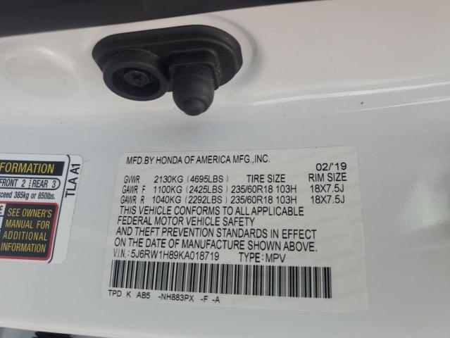 2019 HONDA CR-V EXL - 5J6RW1H89KA018719