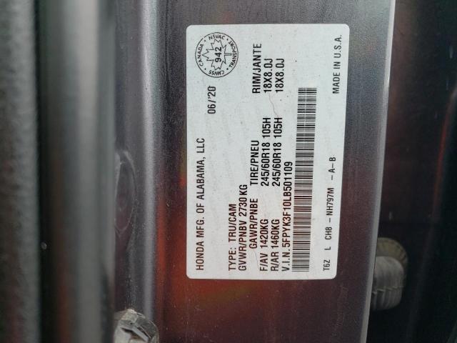 2020 HONDA RIDGELINE - 5FPYK3F10LB501109