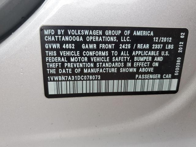 2013 VOLKSWAGEN PASSAT SE - 1VWBN7A31DC078073