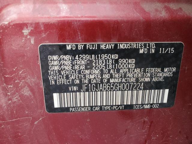 2016 SUBARU IMPREZA PR - JF1GJAB65GH007224