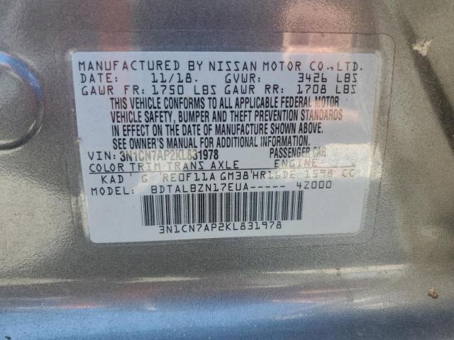 2019 NISSAN VERSA S 3N1CN7AP2KL831978