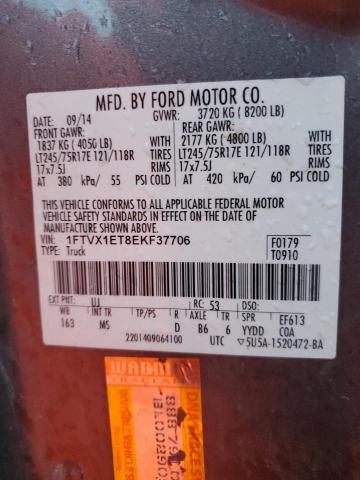 2014 FORD F150 SUPER - 1FTVX1ET8EKF37706