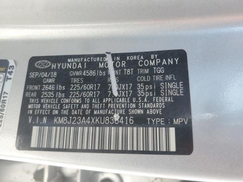 2019 HYUNDAI TUCSON SE - KM8J23A4XKU838416