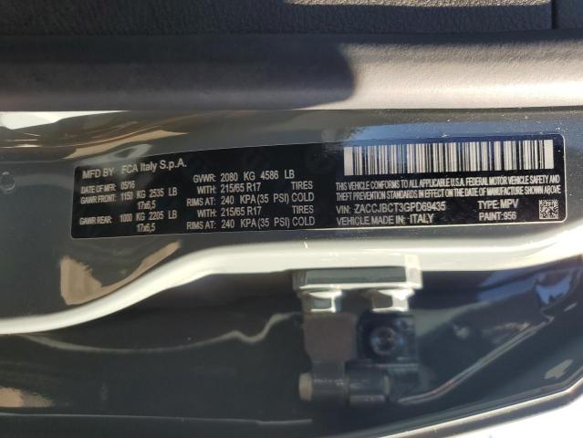 2016 JEEP RENEGADE T ZACCJBCT3GPD69435