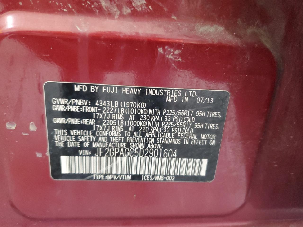 SUBARU XV 2.0 LIMITED